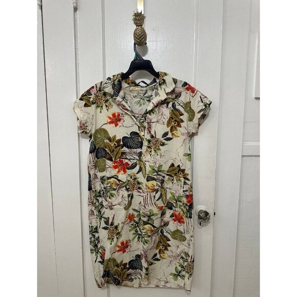 Zanzea Floral Button-Front Shirt Dress - Size M - Picture 1 of 11